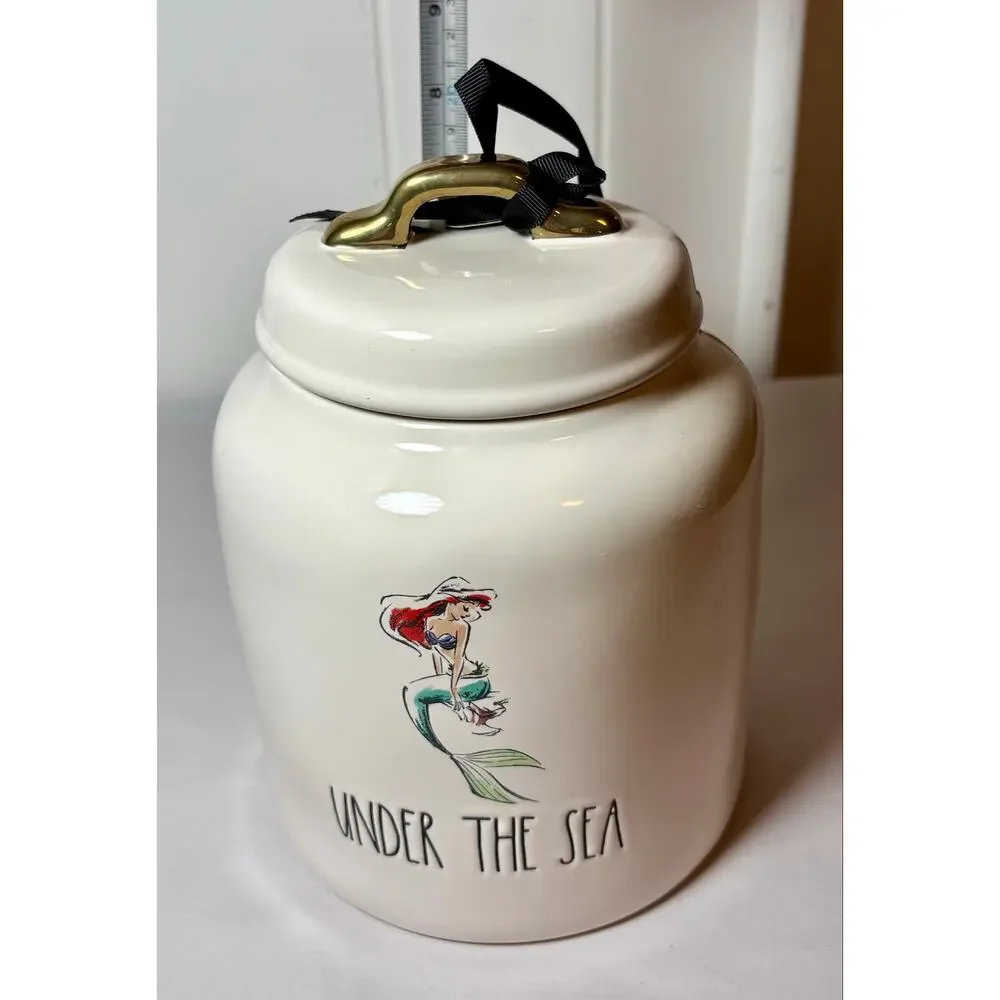 Rae Dunn Little Mermaid Ariel Under the Sea Cookie Jar Large Canister